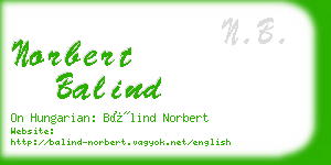 norbert balind business card